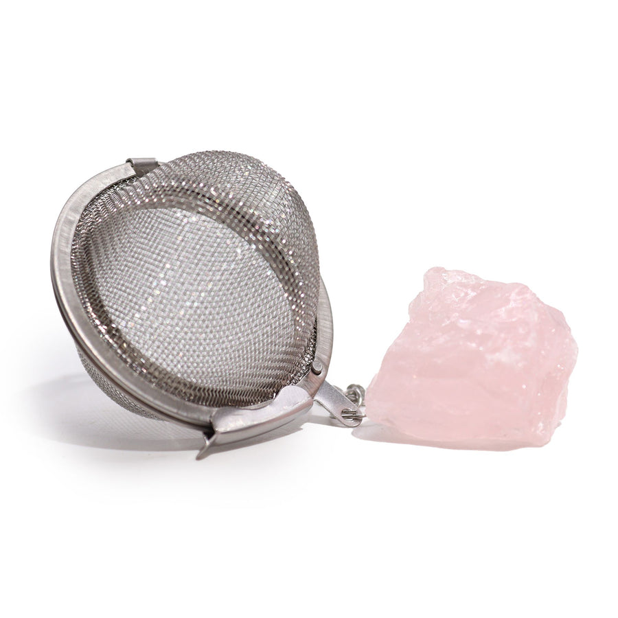 🌸 Elisir di Afrodite – Filtro da Tè con Cristallo di Quarzo Rosa