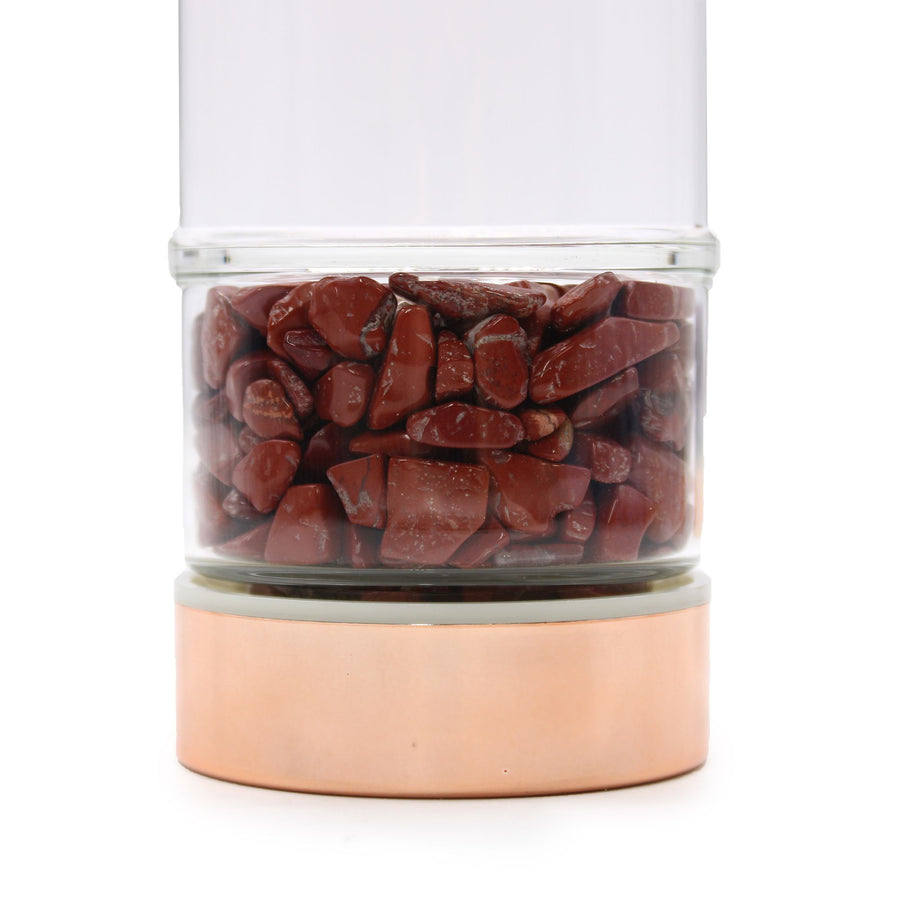 ❤️🔥 Elisir del Fuoco Sacro di Lilith – Bottiglia Infusore in Vetro con Cristalli di Diaspro Rosso