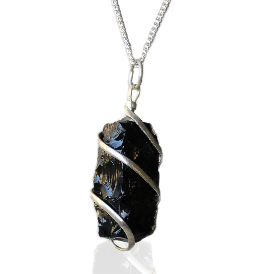 🖤 Collana a Cascata in Onice Nero Grezzo – Protezione & Potere