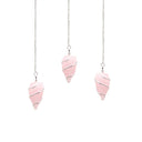 🌹 Pendolo di Pietra Grezza – Quarzo Rosa “L’Oracolo di Afrodite” 💕