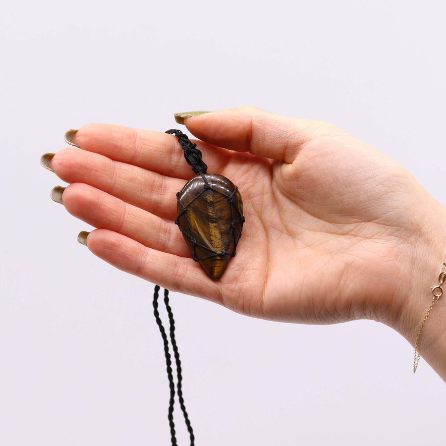 Collana a goccia | Occhio di tigre legato 🤎