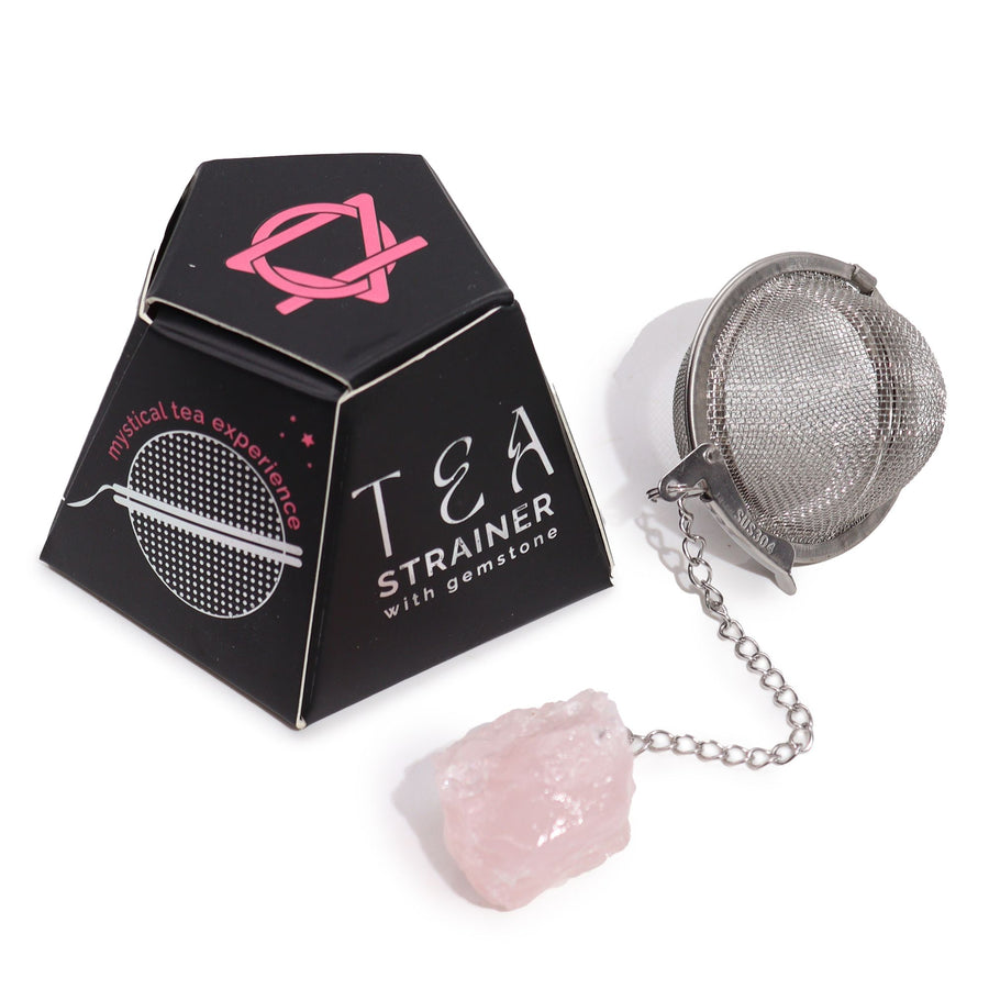 🌸 Elisir di Afrodite – Filtro da Tè con Cristallo di Quarzo Rosa