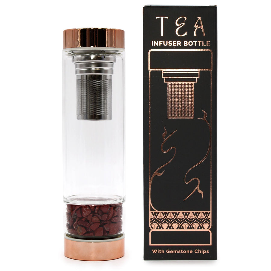 ❤️‍🔥 Elisir del Fuoco Sacro di Lilith – Bottiglia Infusore in Vetro con Cristalli di Diaspro Rosso