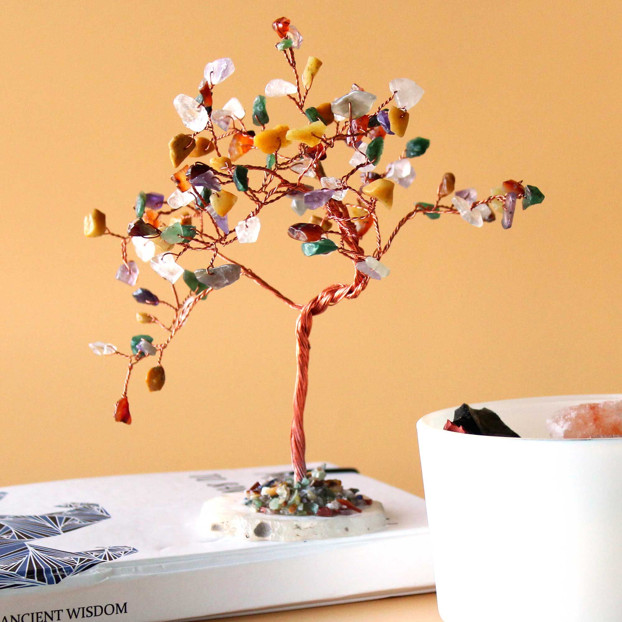 Albero di Pietre Preziose con 100 Pietre Miste | Trasformazione e Armonia