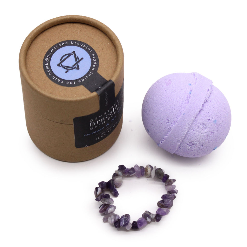 💜 Pozione d’Ametista – Bath Bomb con Bracciale Gemma