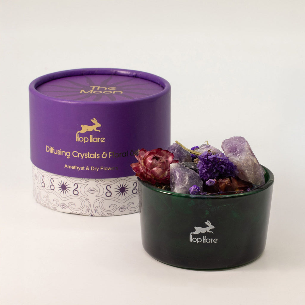 The Moon – Diffusore Rituale con fiori secchi e Ametista 🌙 CALMA