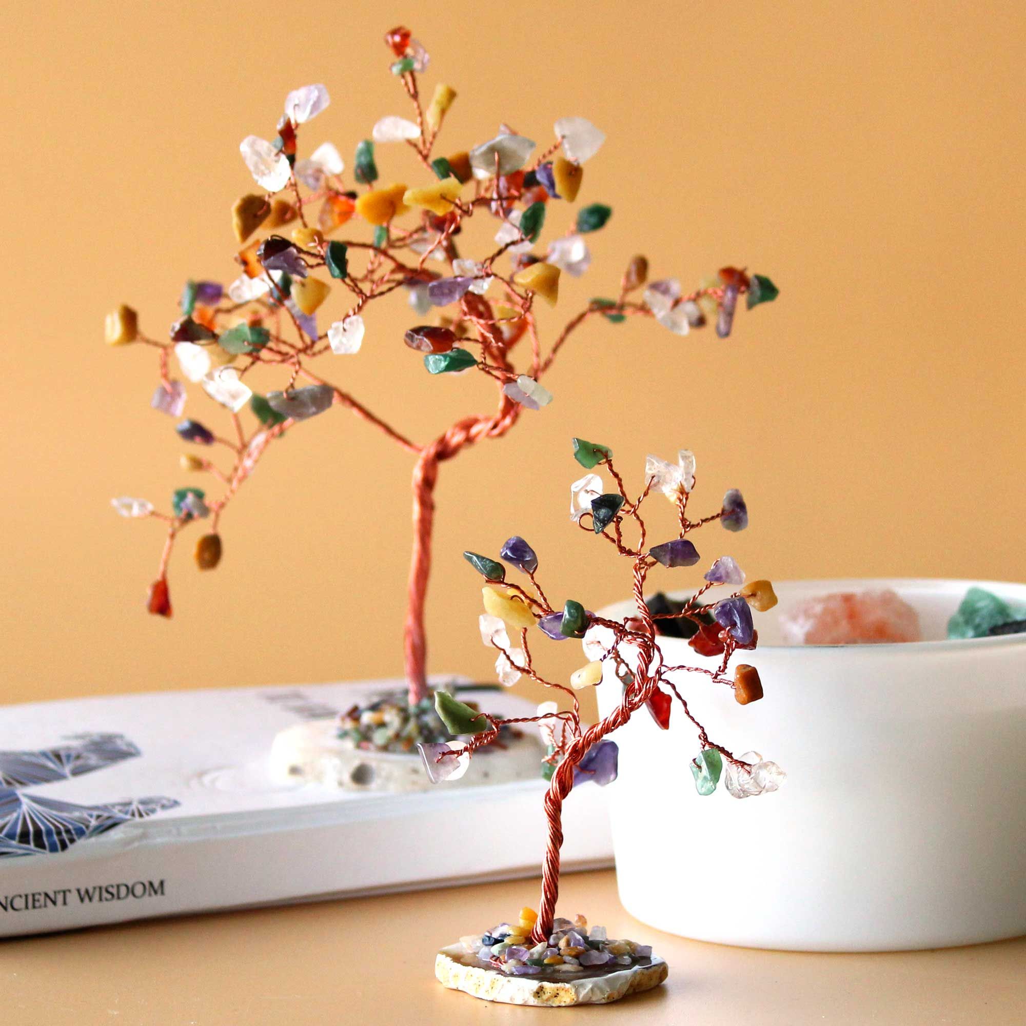 Albero di Pietre Preziose con 100 Pietre Miste | Trasformazione e Armonia