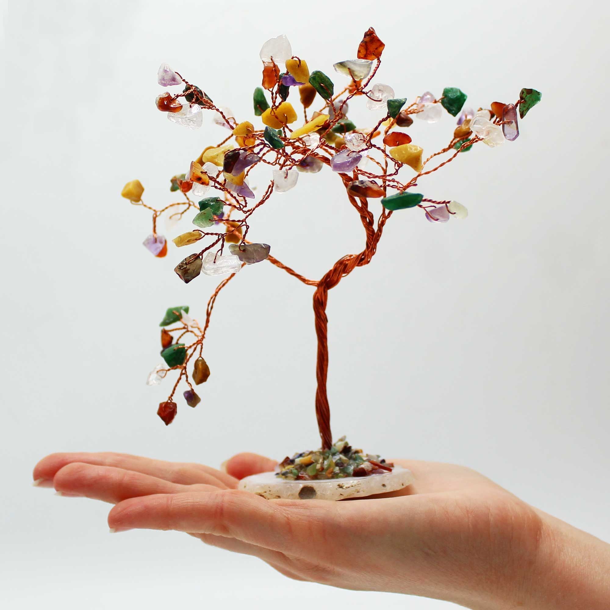 Albero di Pietre Preziose con 100 Pietre Miste | Trasformazione e Armonia