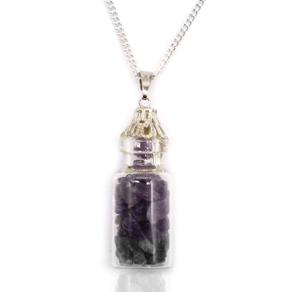 💜 Collana “Amuleto di Hekate” con Gemme di Ametista in Boccetta