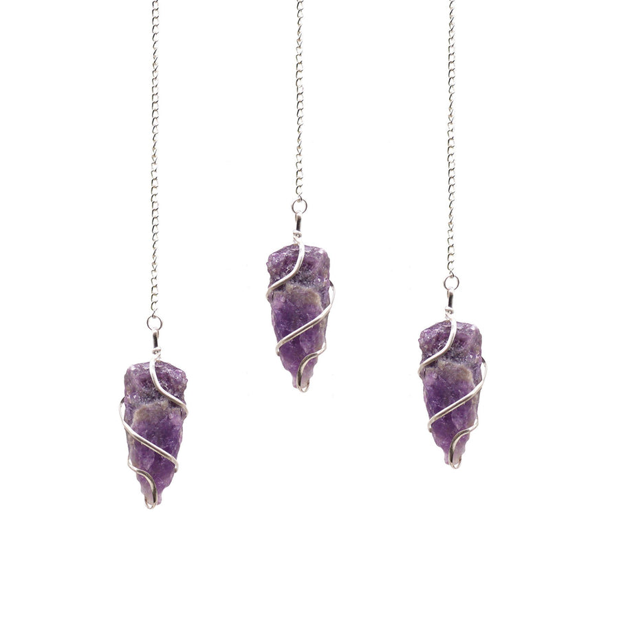 💜 Pendolo di Pietra Grezza – Ametista “L’Oracolo di Selene” 🌙