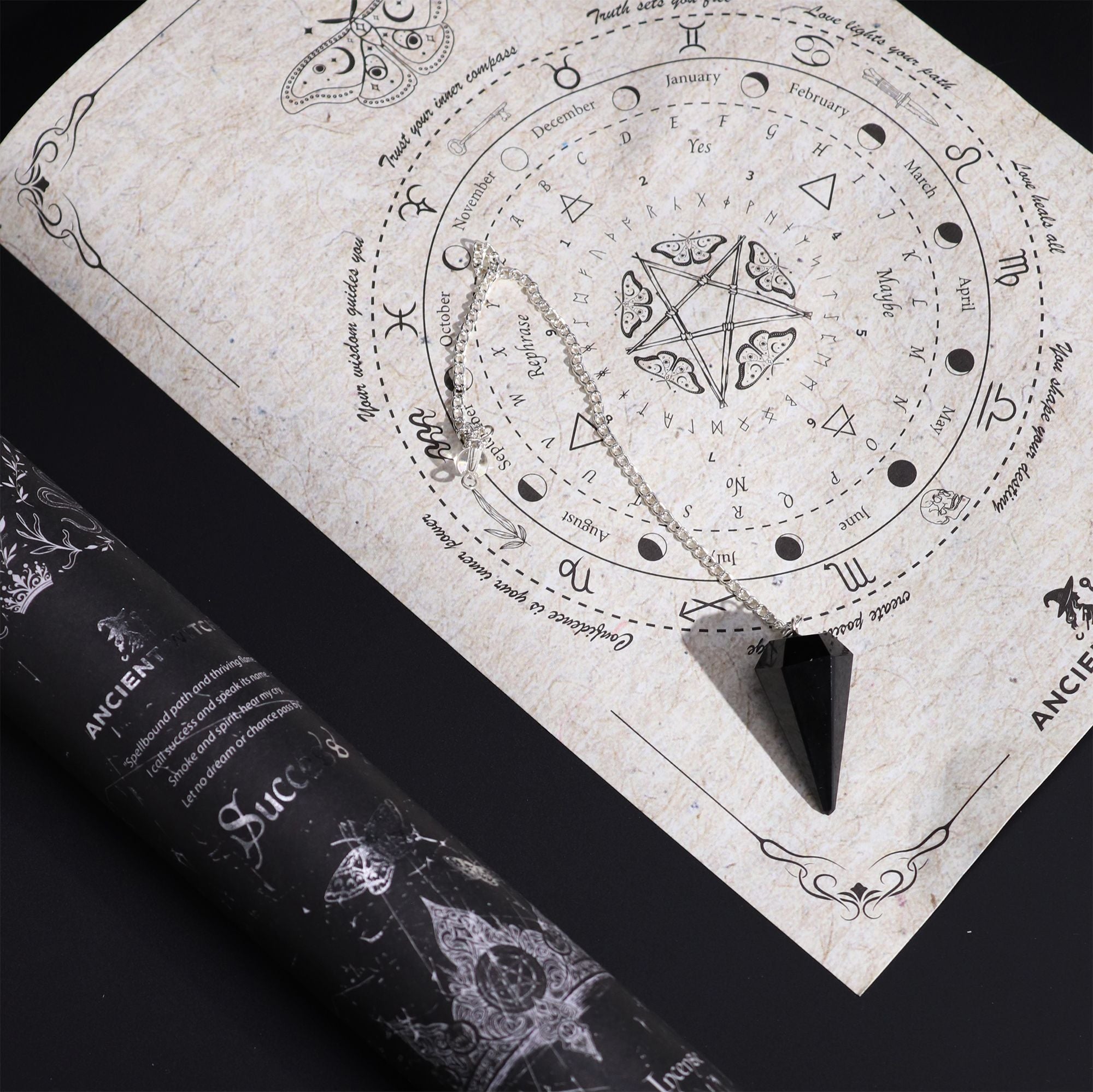 🜂 KIT DI PROTEZIONE & CHIAREZZA ANCIENT WITCH| Incenso Rituale + Pendolo in Ossidiana Nera