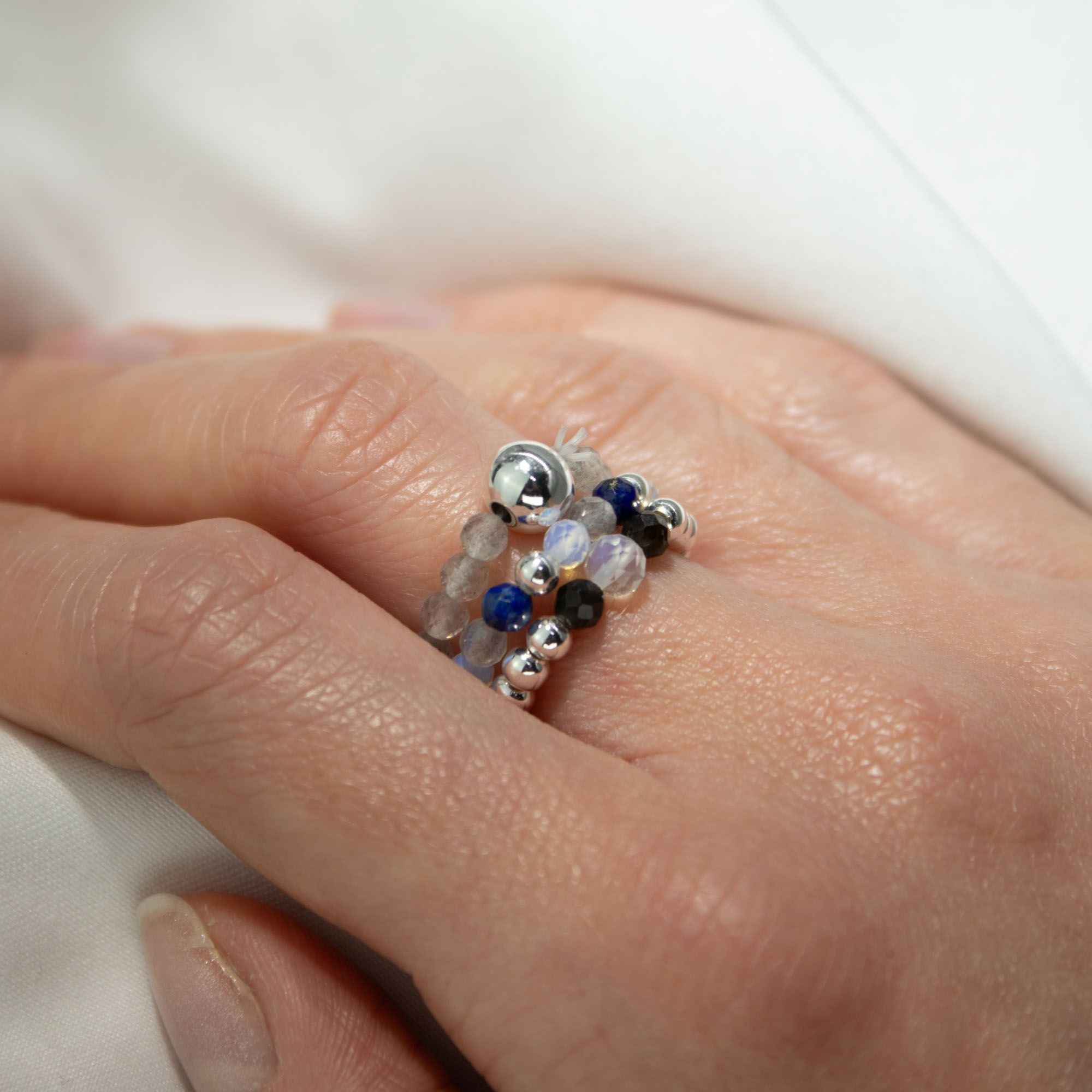 💙 Set Anelli Spirito della Ninfa ✦ Luci del Nord