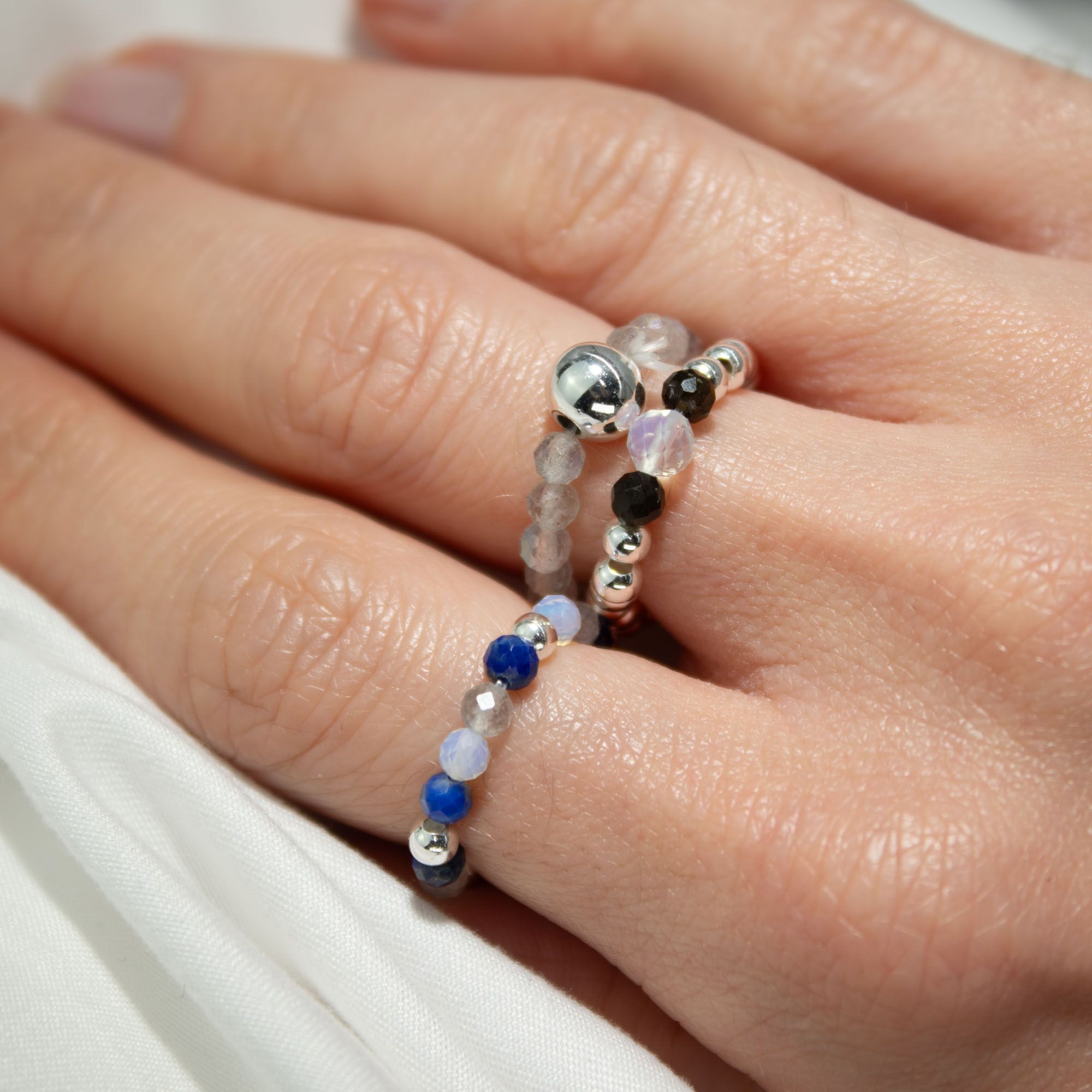 💙 Set Anelli Spirito della Ninfa ✦ Luci del Nord