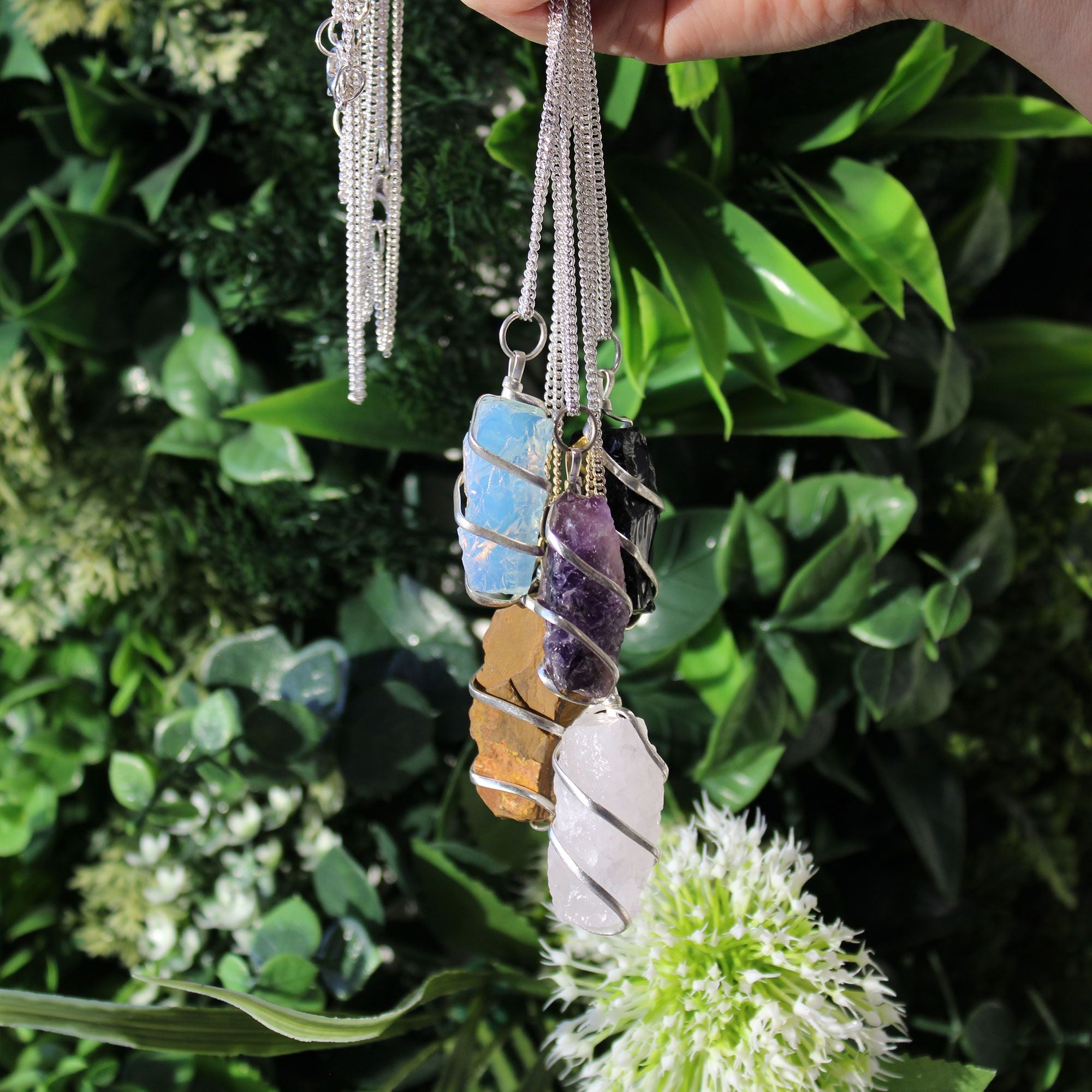 Collana a cascata di Ametista grezza 💜