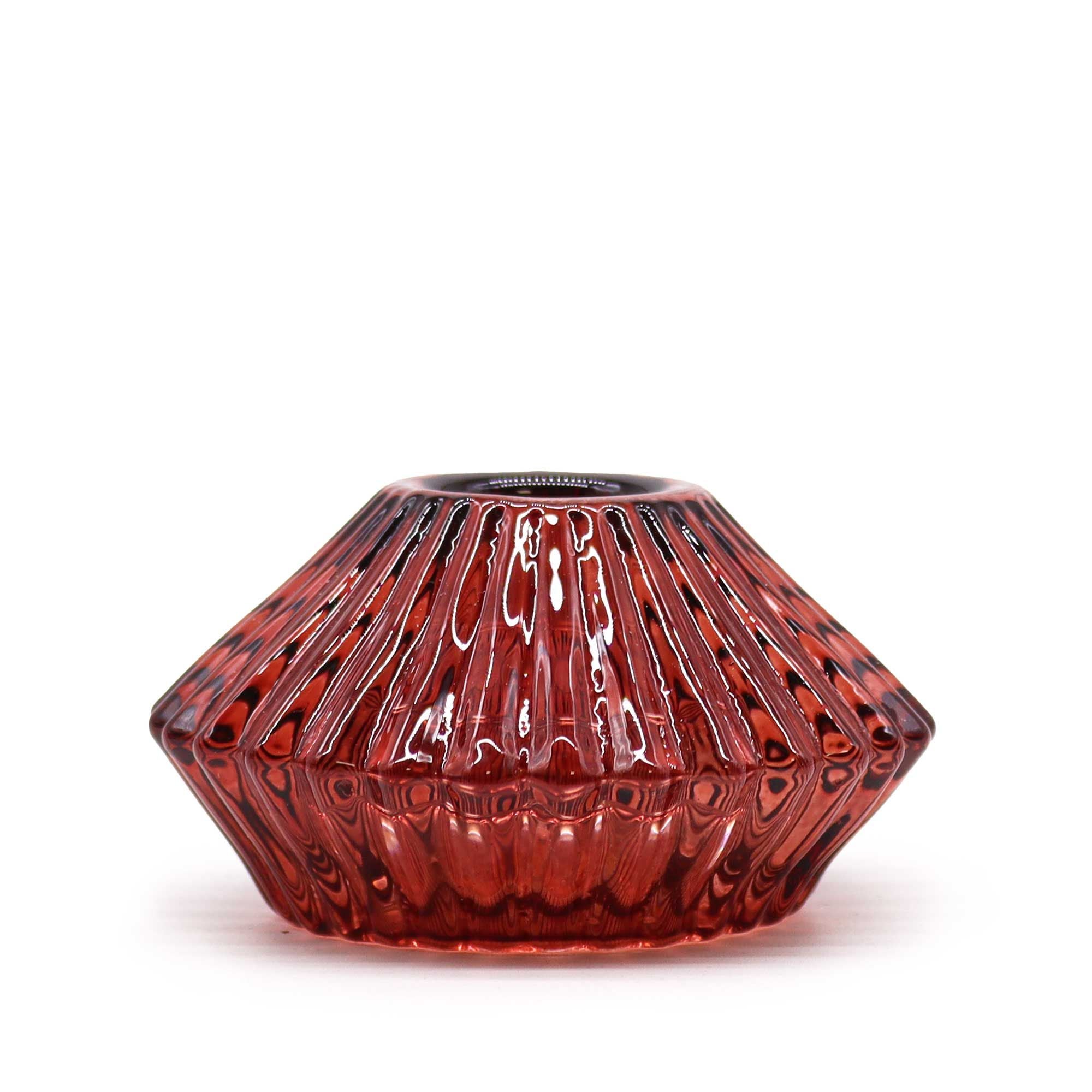 Set of 2  Flower Flip Dinner Candle / Tealight Holder -  Vampire Red