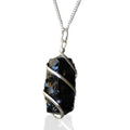 🖤 Collana a Cascata in Onice Nero Grezzo – Protezione & Potere