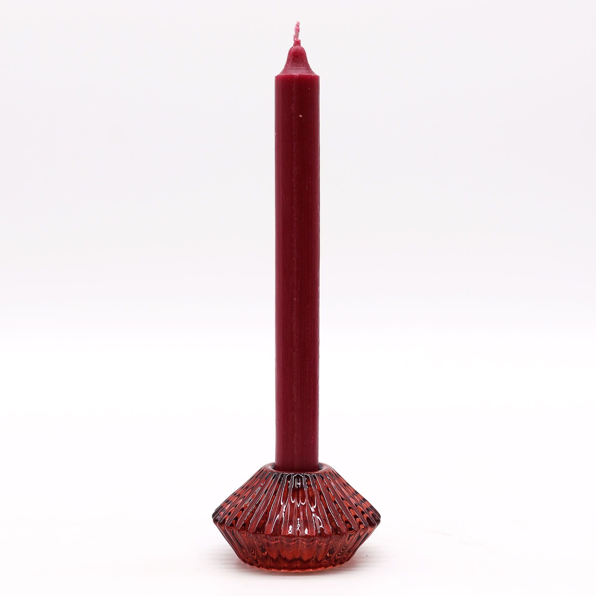 Set of 2  Flower Flip Dinner Candle / Tealight Holder -  Vampire Red