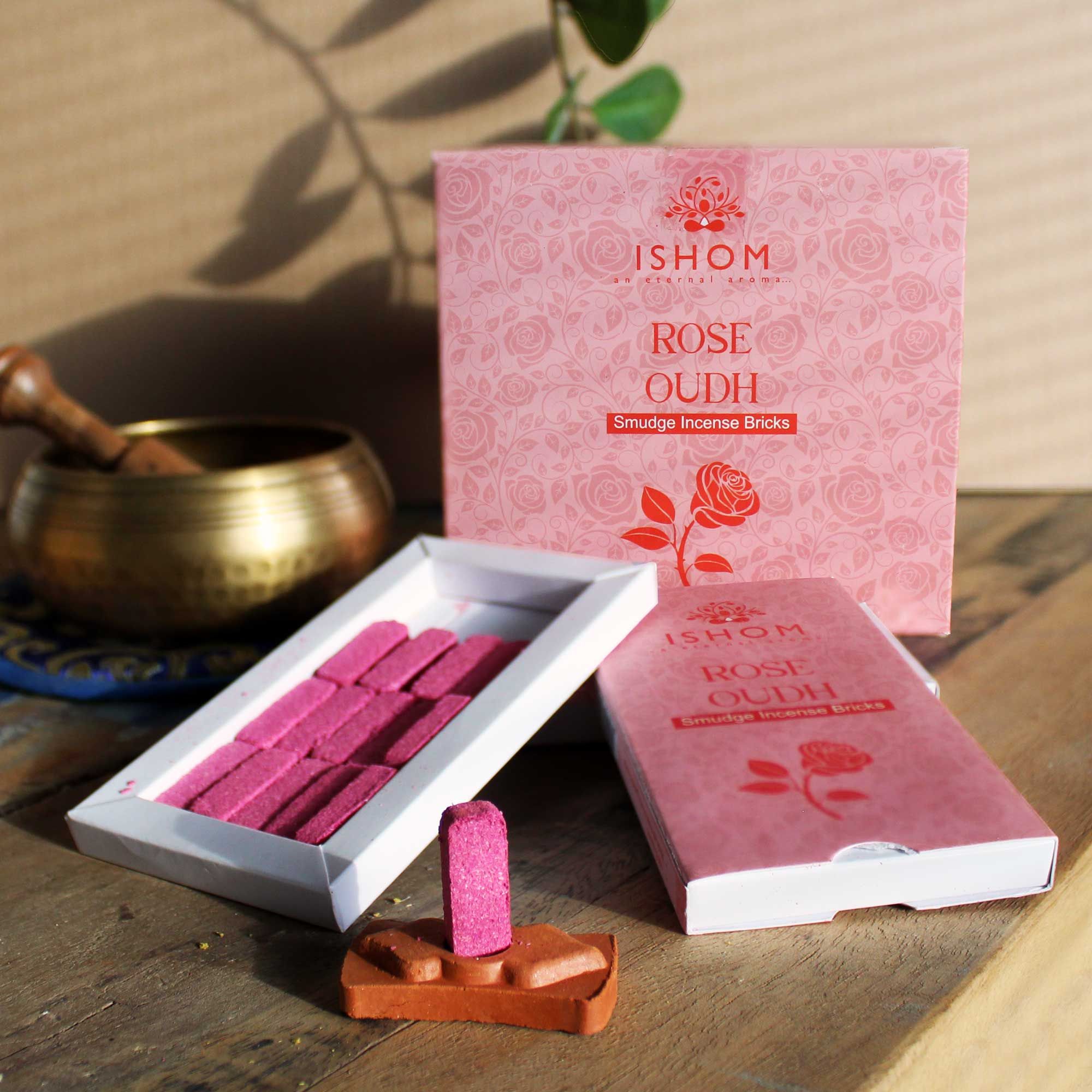 🌹 Aphrodite’s Rosewood Ritual Bricks – Mattoncini Profumati con Portaincenso in Terracotta