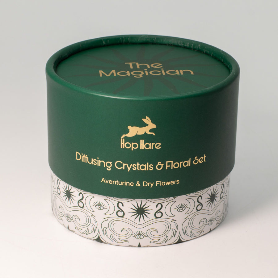 The Magician – Diffusore Rituale con fiori secchi e Avventurina Verde 🍀 ABBONDANZA