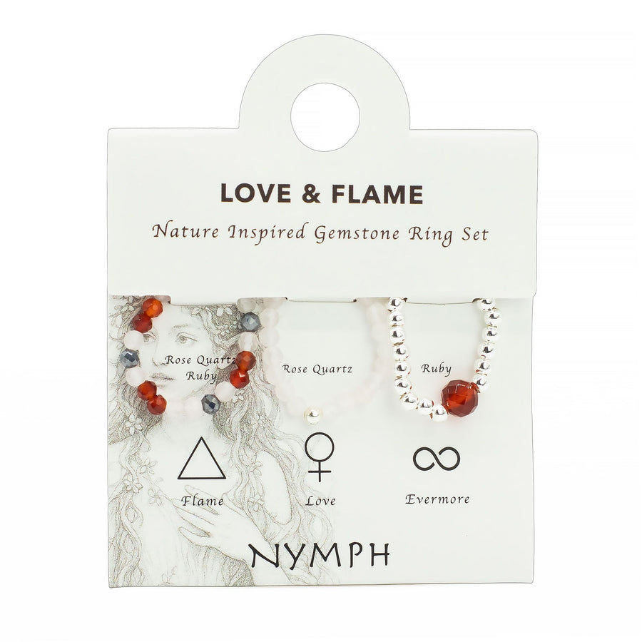 ❤️‍🔥 Set Anelli Spirito della Ninfa ✦ Amore & Fiamma