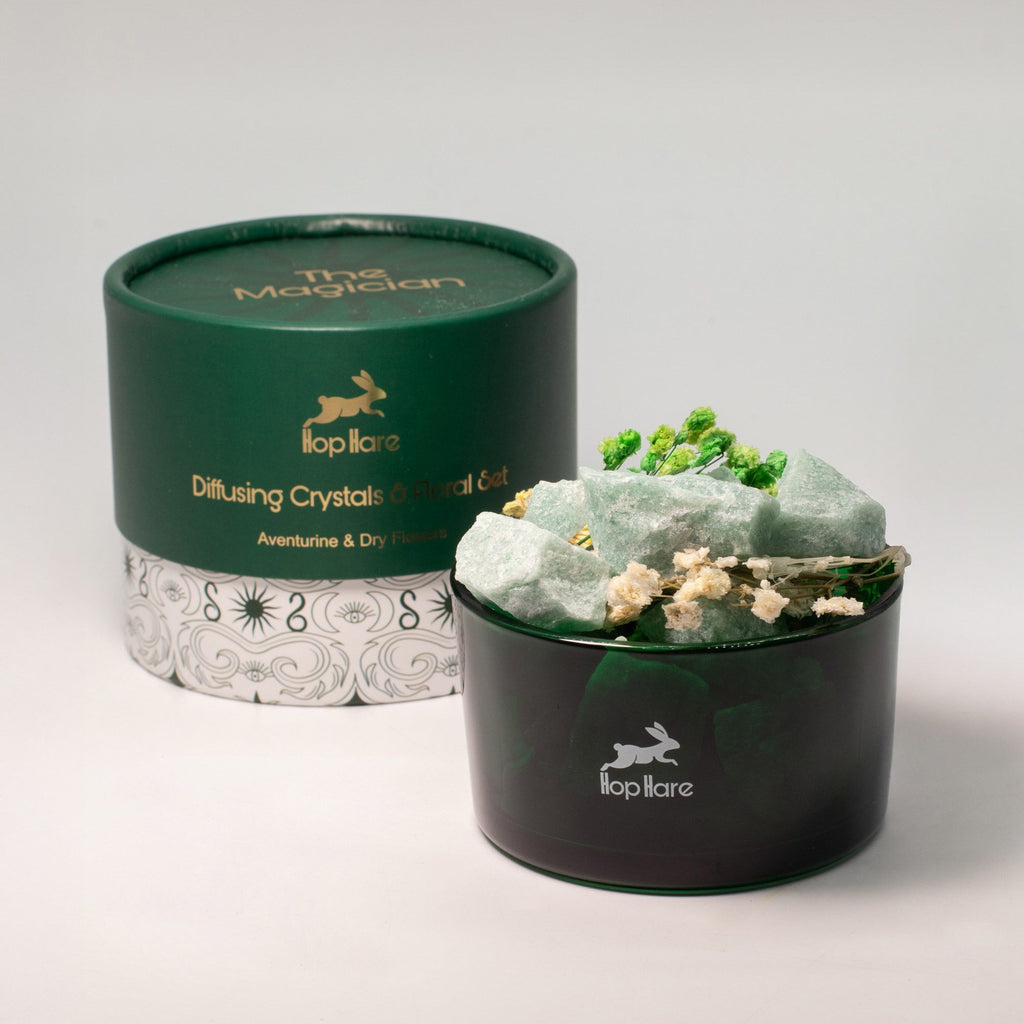 The Magician – Diffusore Rituale con fiori secchi e Avventurina Verde 🍀 ABBONDANZA