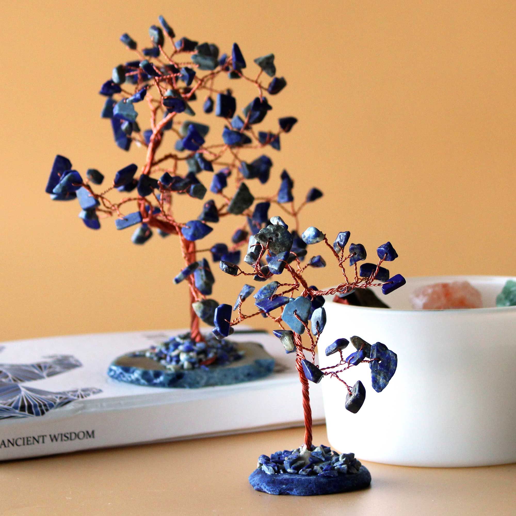 Albero di Pietre Preziose con 100 Sodalite – Base in Agata Blu – Serenità, Chiarezza Mentale e Comunicazione