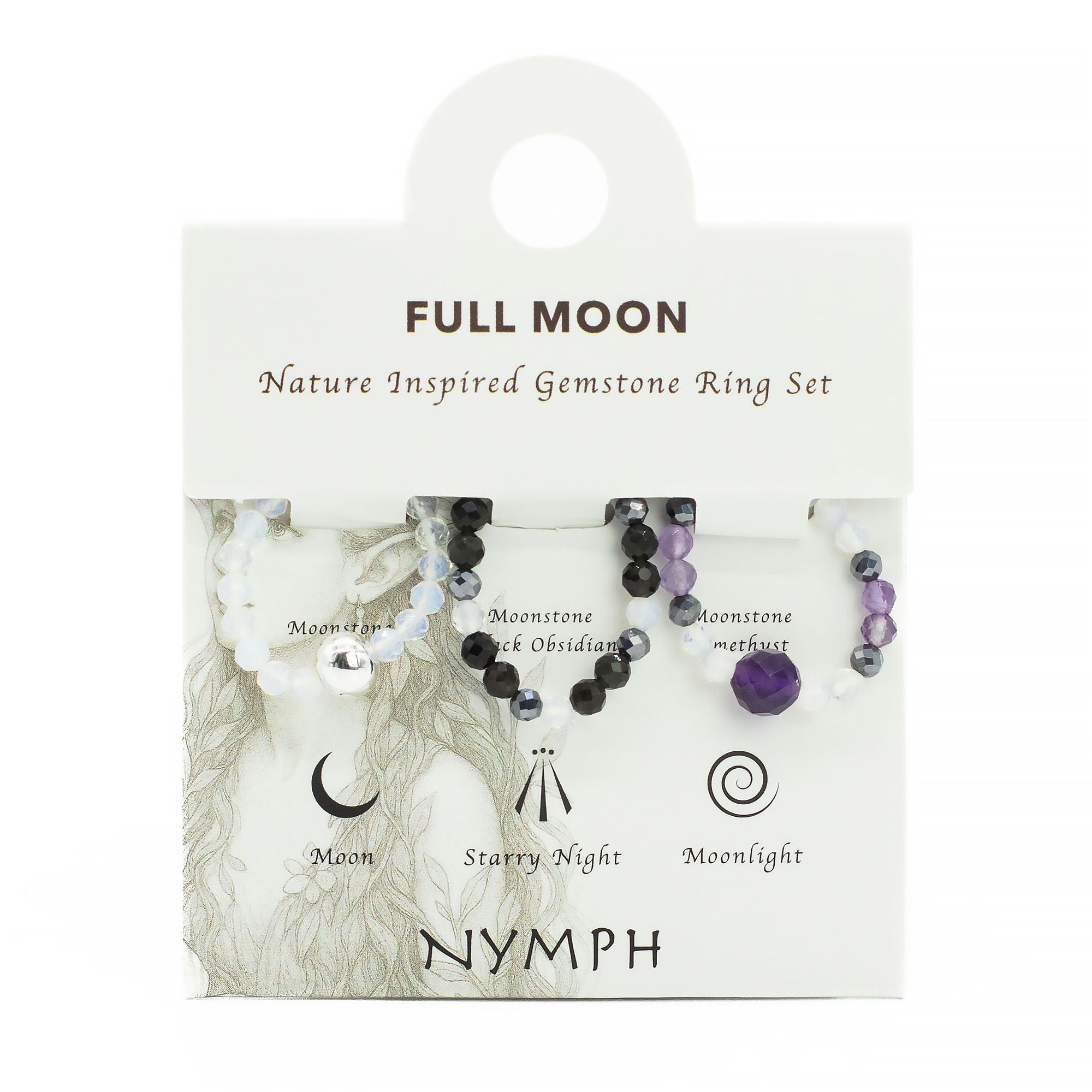 🌙 Set Anelli Spirito della Ninfa ✦ Luna Piena