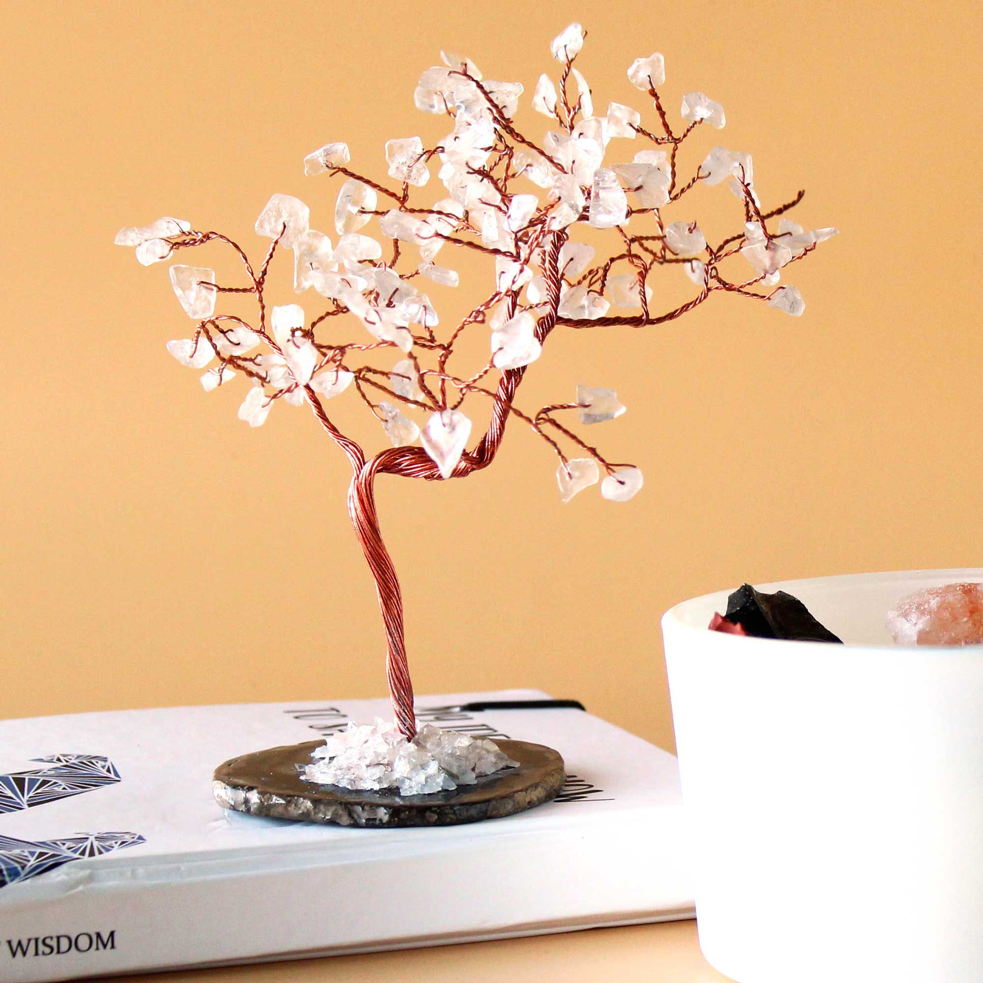 Albero di Pietre Preziose con 100 Quarzo Ialino – Purezza e Chiarezza