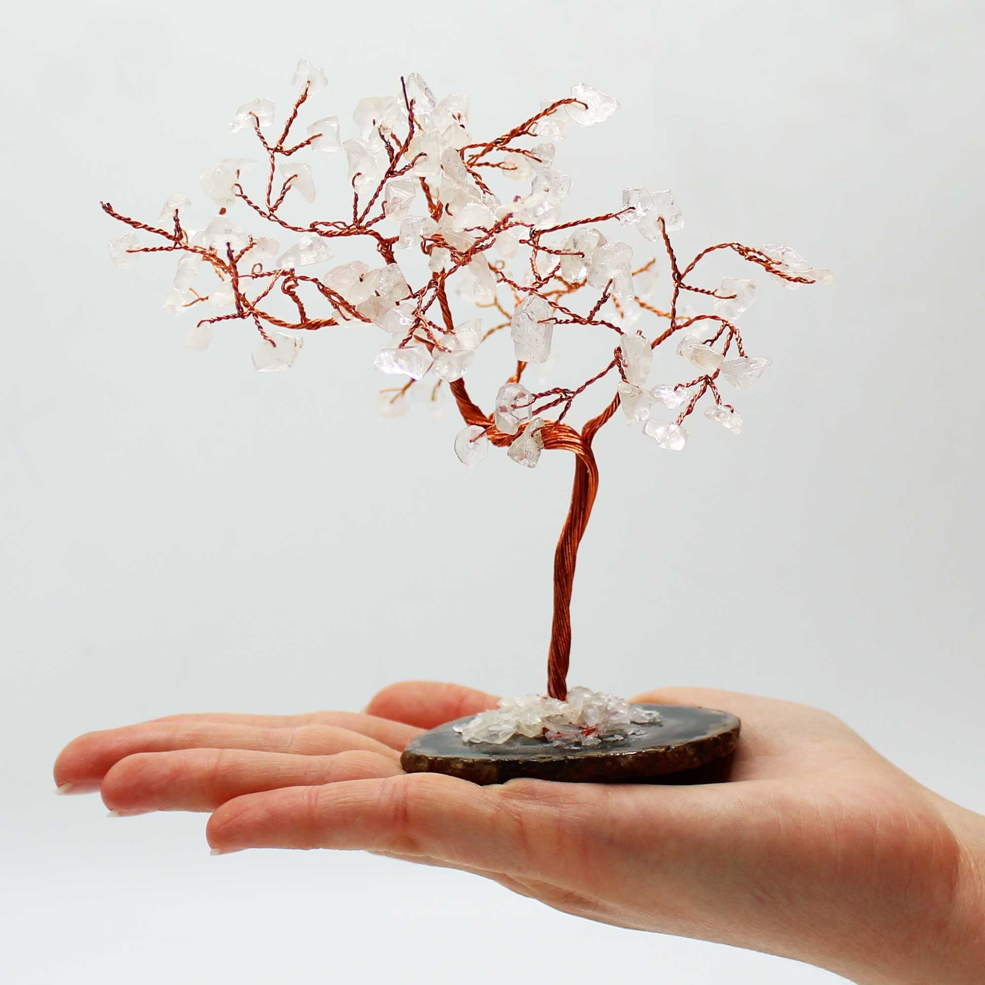 Albero di Pietre Preziose con 100 Quarzo Ialino – Purezza e Chiarezza