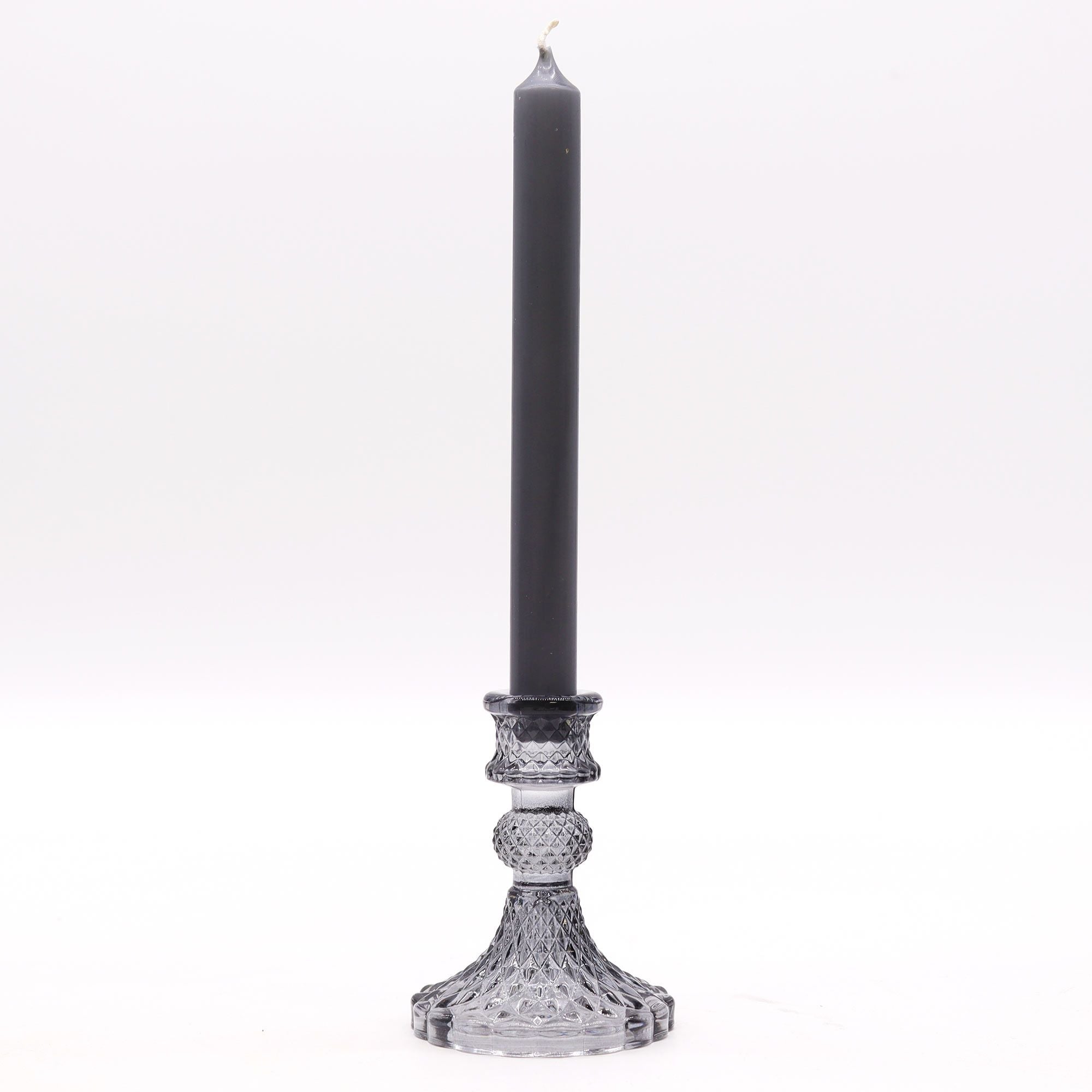 🕯️ Hekate’s Shadow Flame – Coppia di Candelabri Vintage in Grigio Midnight