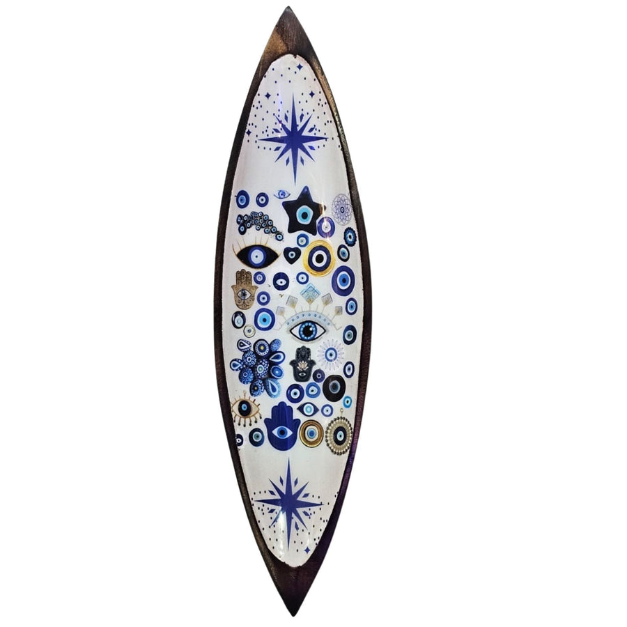 Ciotola Porta Incenso in Legno di Mango ✦ Evil Eye (Protezione) 🧿