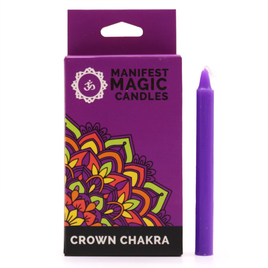 🔮 Luce di Hekate | SET DA 12 CANDELE VIOLA - Chakra della Corona & Connessione Divina