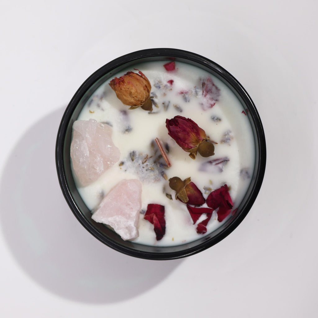 💗 “Gli Amanti – Candela Magica di Afrodite” – Rosa e Quarzo Rosa 🕯️