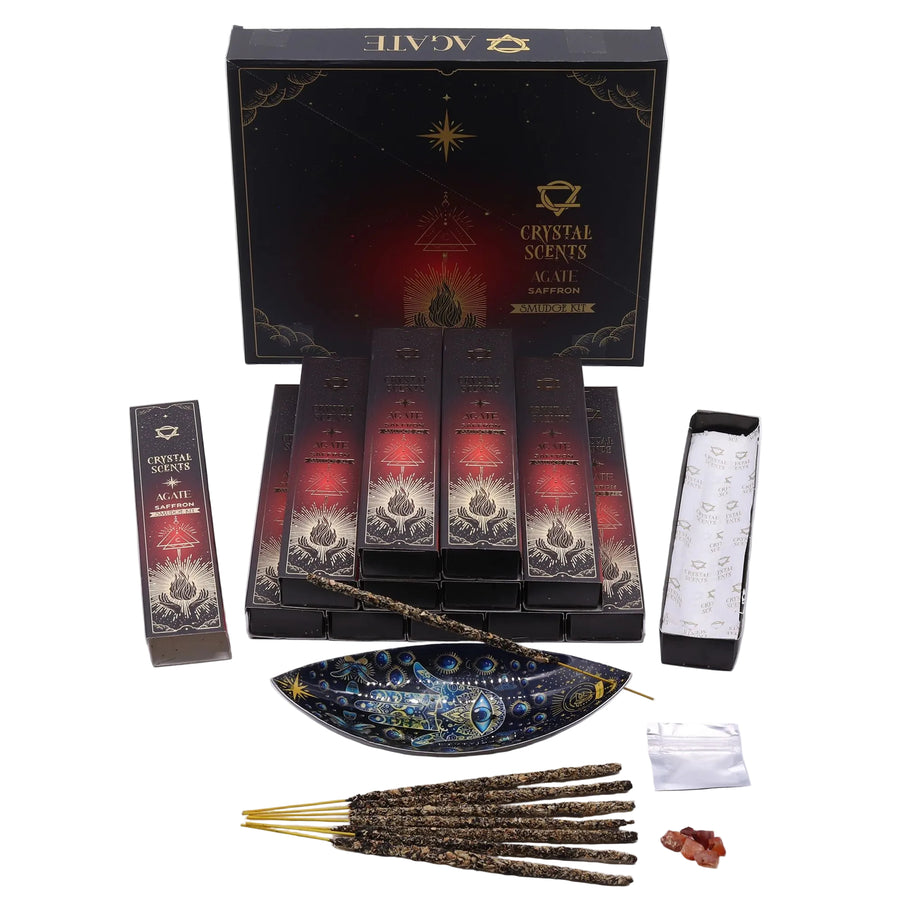 Incenso Smudge allo Zafferano con Chips di Agata Rossa ❤️ Forza & Determinazione