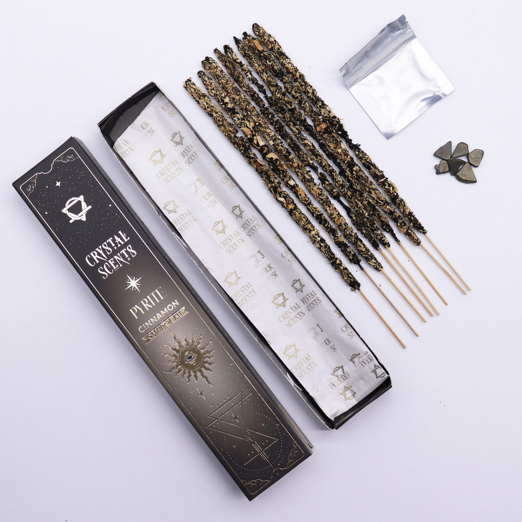 Incenso Smudge alla Cannella con Chips di Pirite 🩶 Focus & Determinazione