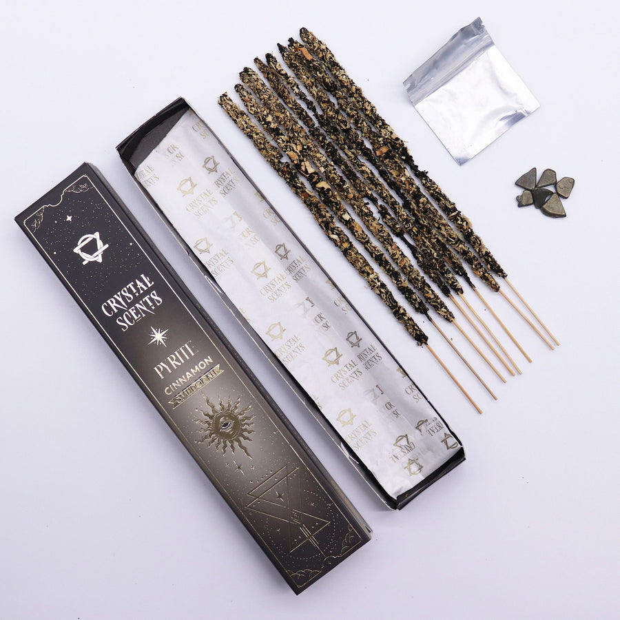 Incenso Smudge alla Cannella con Chips di Pirite 🩶 Focus & Determinazione