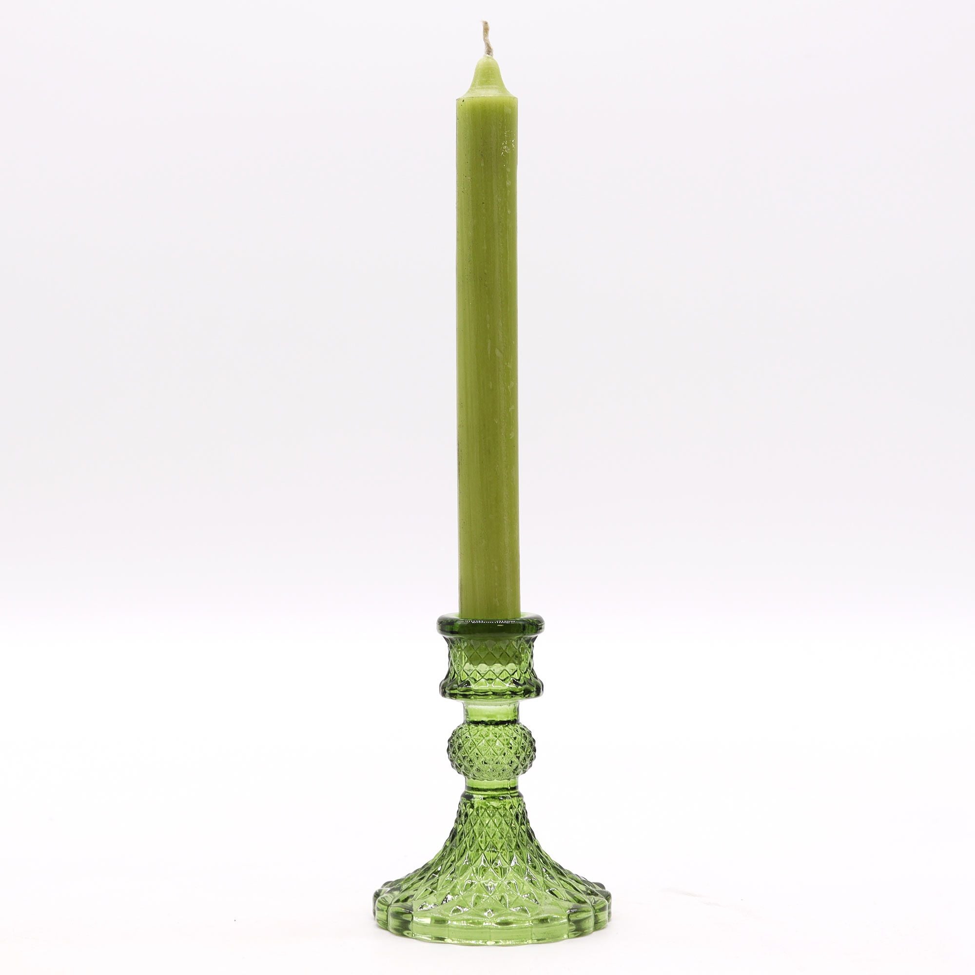💚 Persephone’s Bloom – Coppia di Candelabri Vintage in Verde Giada