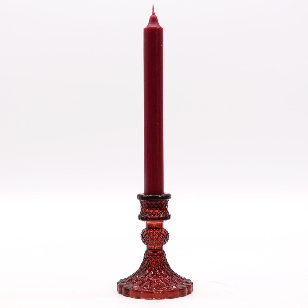 🔥 Lilith’s Flame – Coppia di Candelabri Vintage in Rosso Vampire