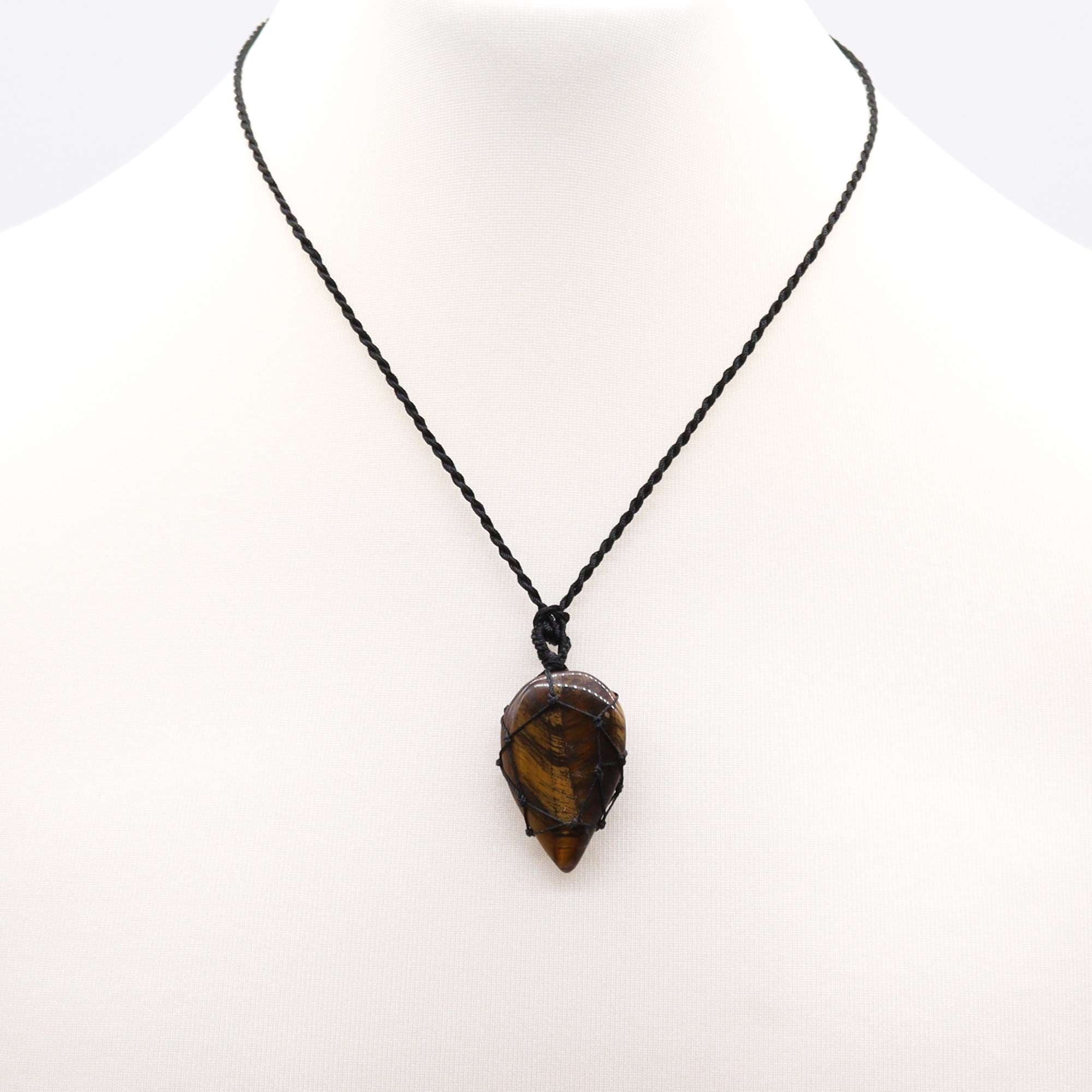 Collana a goccia | Occhio di tigre legato 🤎