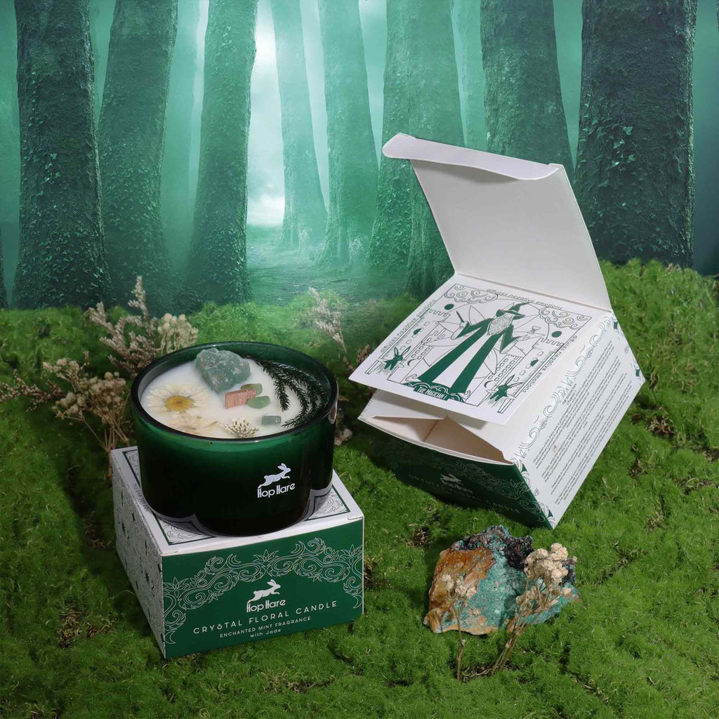 🪄 “Il Mago – Candela Magica di Hermes” – Menta Incantata e Giada Verde 💫