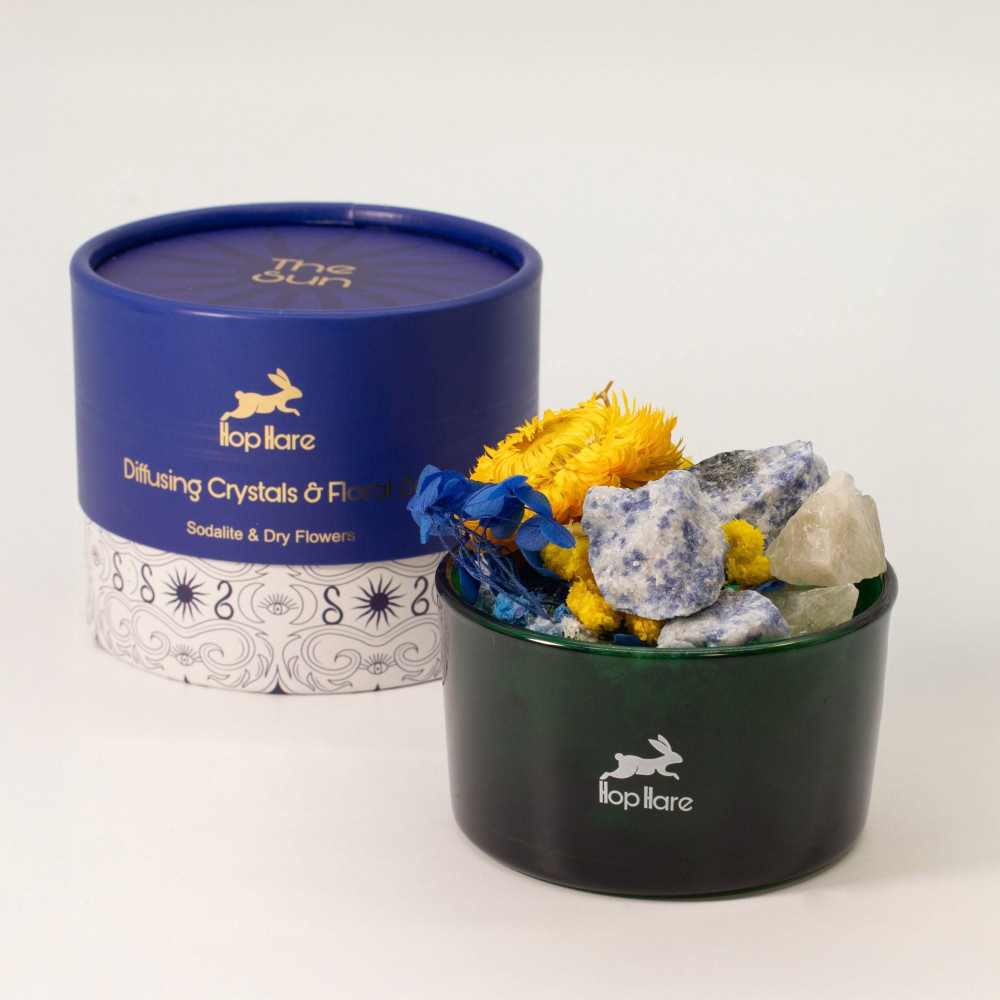 The Sun – Diffusore Rituale con fiori secchi e Sodalite 💙 CHIAREZZA