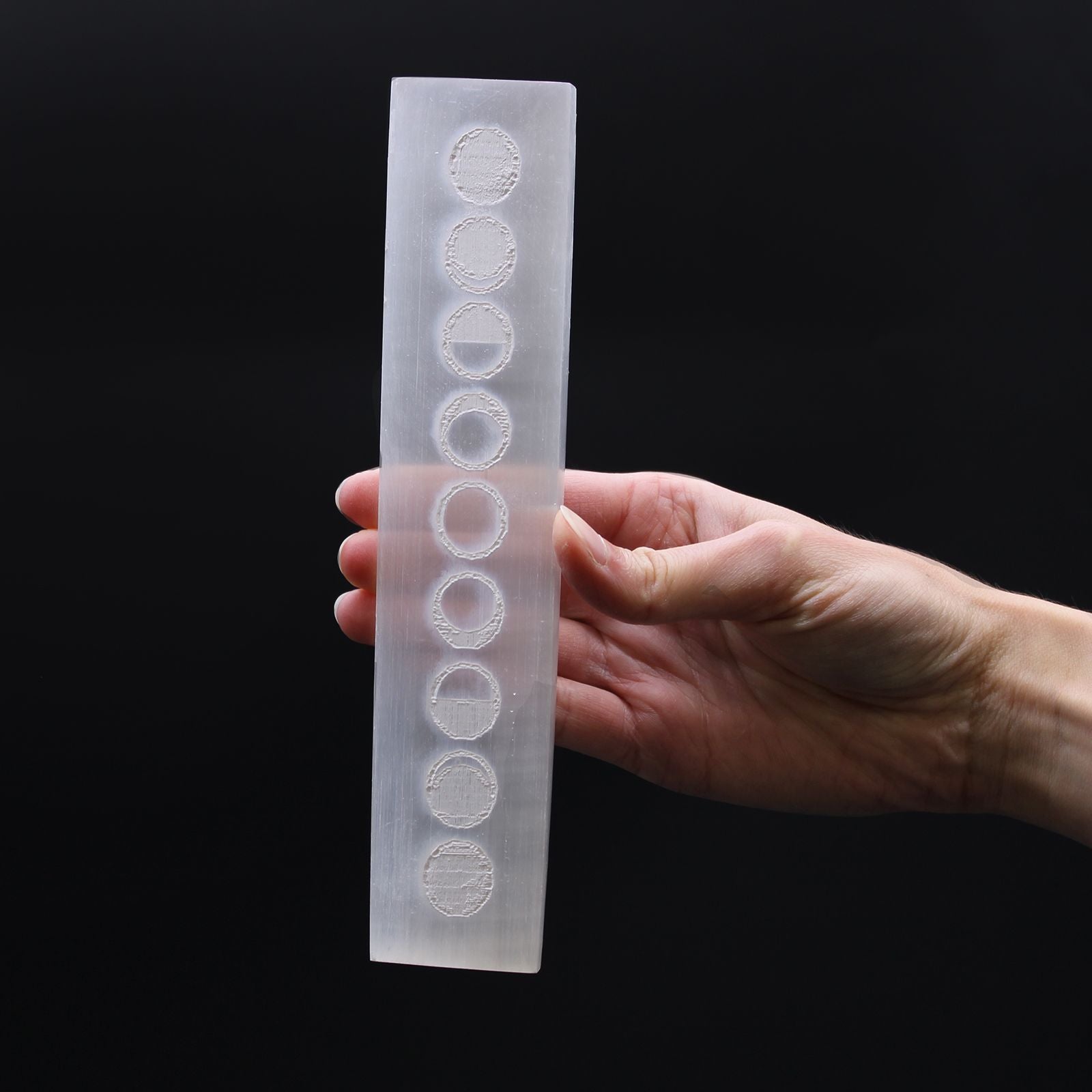 BARRA DI RICARICA IN SELENITE 20cm - I CICLI DELLA LUNA