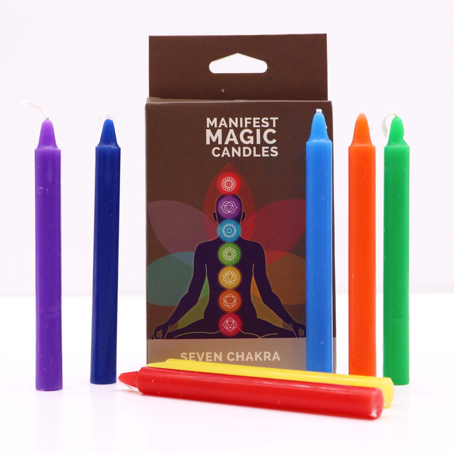 🌈 L' Armonia delle Tre De- SET DA 7 CANDELE COLORATE - I 7 Chakra