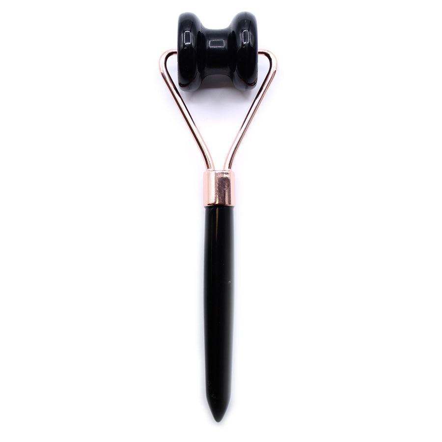 🖤 Gemstone Jawline Roller – Ossidiana Nera | Il Sigillo della Protezione e del Potere