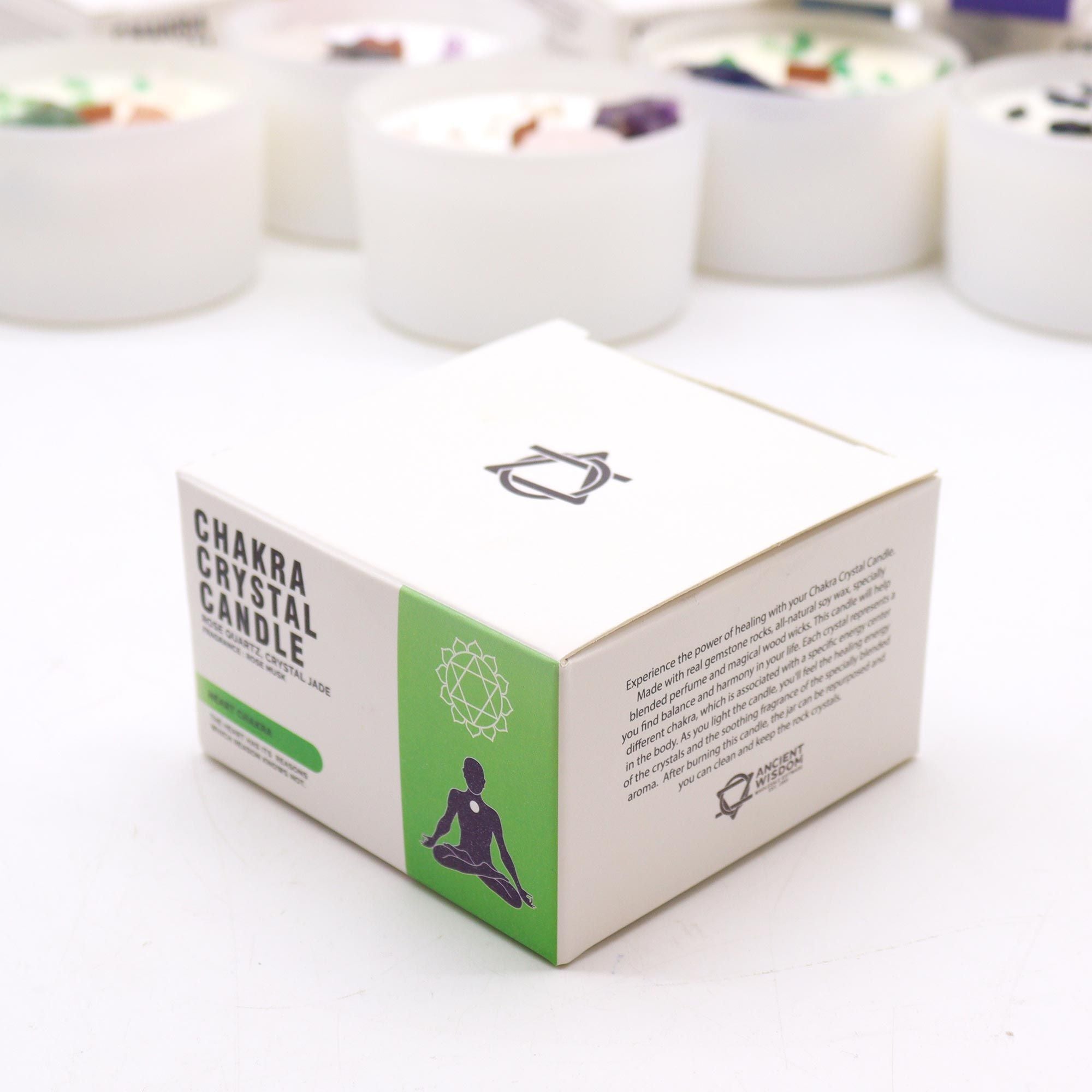 💚 Candela con giada verde e quarzo rosa ✦ Chakra del Cuore ✦ Rose Musk (17h)