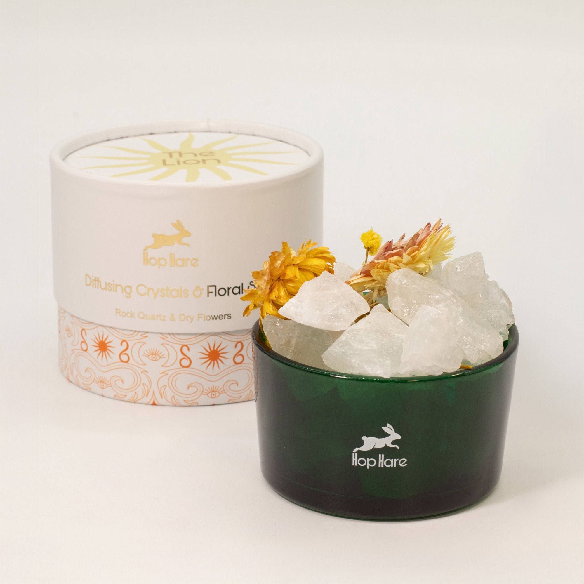 The Lion – Diffusore Rituale con fiori secchi e Quarzo Ialino ✨ ENERGIA